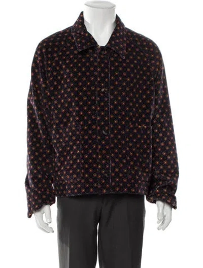 Pre-owned Bode Printed Trucker Jacket In Purple