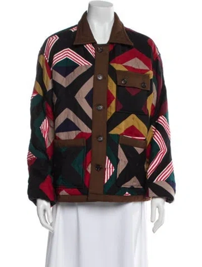 Pre-owned Bode Printed Utility Jacket In Black