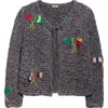 Bode Promenade Crochet Cardigan In Grey Multi