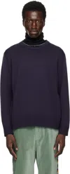 Bode Crew Neck Long Sleeve Sweater In Blue