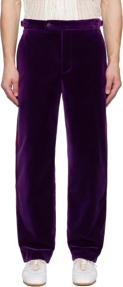 Bode Purple Showcase Suiting Trousers In Black