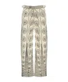 Bode Beige Embroidered Quillwork Pant In Nude