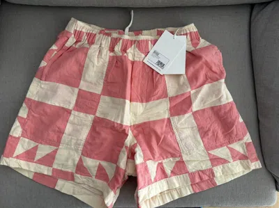 Pre-owned Bode Quilt Shorts Pink M/l