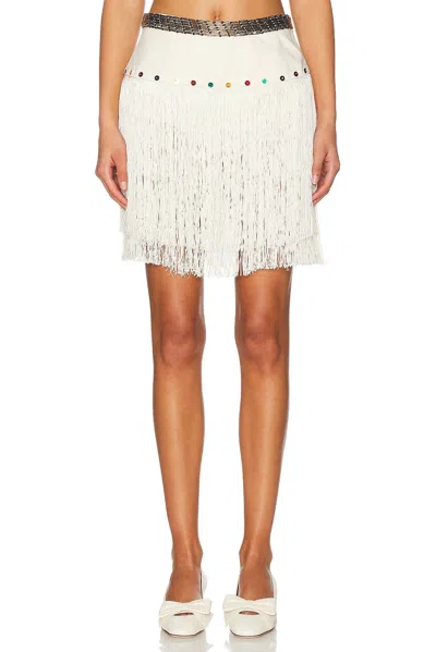 Bode Raffle Skirt In Cream Multi