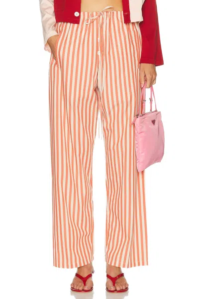 Bode Rancho Pajama Pants In Orange Cream