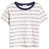 Bode Rec Jacquard Stripe Cotton Logo T-shirt In White Multi