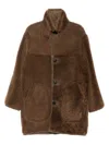 Bode Recersible Shearling Coat In Brown