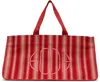 Bode Red & Off-white Parasol Stripe Tote