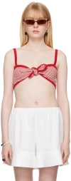 Bode Red Revere Stripe Bra In Rdmlt Red Multi