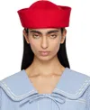 Bode Red Spring Twill Sailor Cap In Red Red