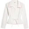 Bode Redbud Cotton Poplin Button-up Shirt In White