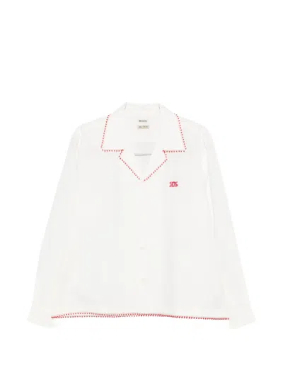 Bode Redbud Long-sleeve Shirt In White
