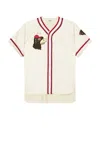 Bode Redtail Baseball Shirt In Cream & Multi