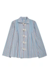 Bode Regatta Stripe Jonas Shirt In Blue Multi