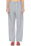 Bode Blue Regatta Stripe Pyjama Pants In Blue Multi