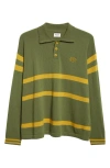 Bode Regis Virgin Wool Polo Sweater In Green
