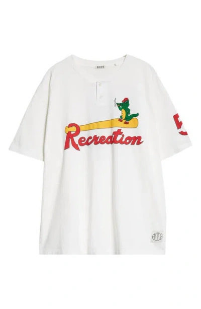 Bode Reptile Recreation Graphic T-shirt In White
