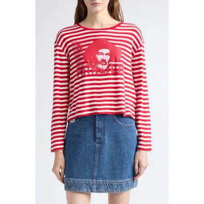 Bode Rib Stripe Hayes Long Sleeve Cotton T-shirt In Red