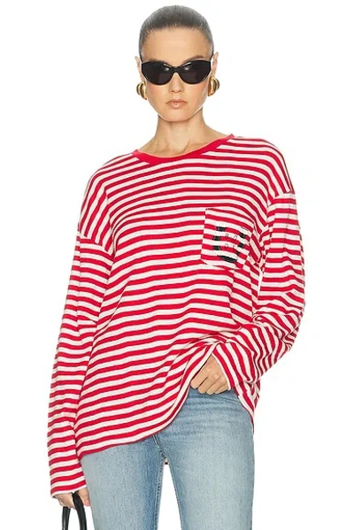 Bode Rib Stripe Horseshoe Long Sleeve Tee In Multi