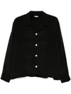 Bode Mens Silk Ribbon Garland Shirt In Schwarz
