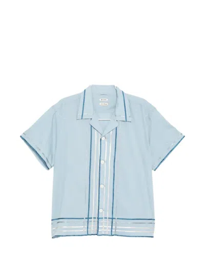 Bode Ribbon Plaid Shirt In Blue