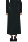 Bode Wool-twill Maxi Skirt In Black