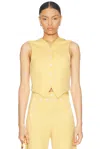 Bode Riding Twill Waistcoat In Yellow