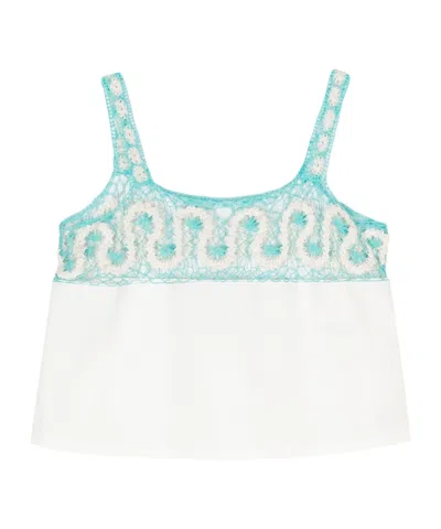Bode Off-white Ripple Lace Tank Top In Beige