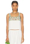 Bode Off-white Ripple Lace Tank Top In Cream