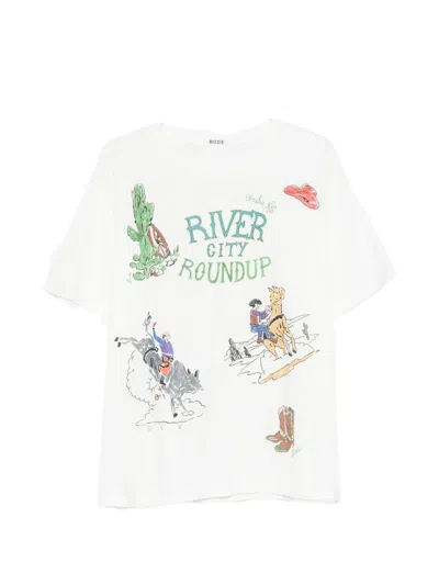 Bode River City Printed Cotton-jersey T-shirt In White