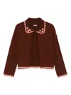 Bode Rookie Embellished Wool And Cashmere-blend Cardigan In Brown