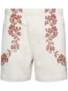 Bode Rose-embroidered Cotton Shorts In White