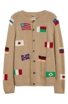 Bode Round-the-world Baby Alpaca And Merino Wool Cardigan In Tan