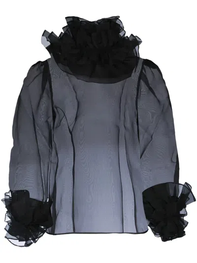 Bode Ruffled Blouse In Black