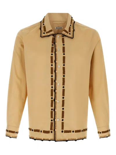 Bode Beige Beaded Ryegrass Shirt