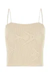 Bode Sand Crochet Angel Fish Top In Cream