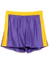 Bode Satin Field Shorts In Violett
