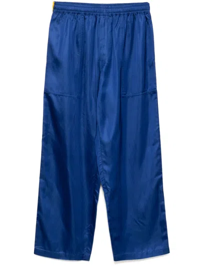 Bode Blue Satin Track Pants In Blylw