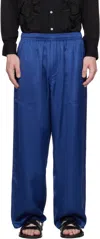 Bode Blue Satin Track Pants In Blue