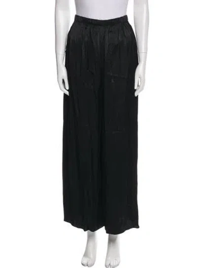 Pre-owned Bode Satin Wide Leg Pants In Black