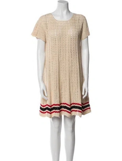 Pre-owned Bode Scoop Neck Mini Dress In Multi