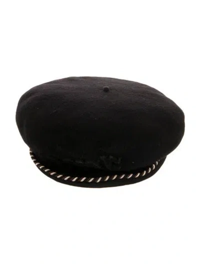 Pre-owned Bode Script Bcb Beret  W/tags In Black