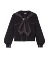 Bode Silk Seafarer Mini Shirt For Women In Black