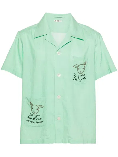Bode See You At The Barn Cotton Shirt In Green