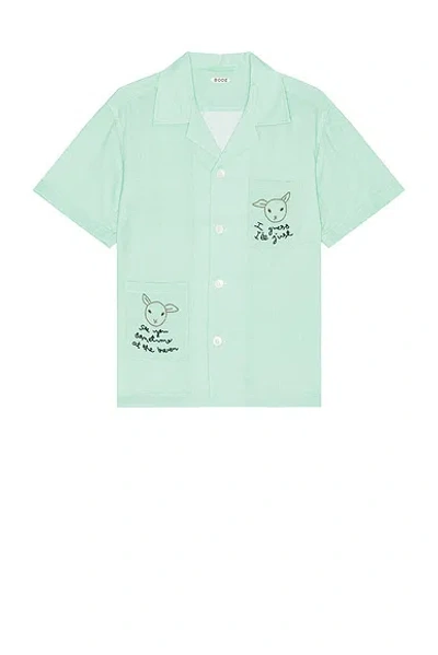 Bode See You At The Barn Cotton Shirt In Green