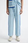 Bode Seedling Stripe Pajama Pants In White/blue