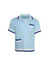 Bode Seedling Stripe Linen Camp Shirt