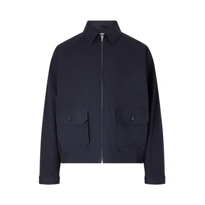 Pre-owned Bode Seersucker Coach's Jacket 'dark Navy' | Blue | Men's Size L