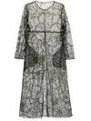 Bode Black Sheer Fête Duster Midi Dress In Black