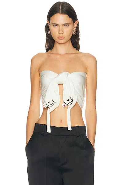 Bode Sequin Pony Scarf Top In White